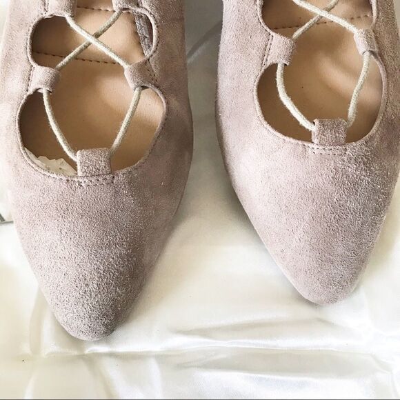 Me Too Amber Lace Up Tan Leather Suede Flats 10 - Picture 6 of 13